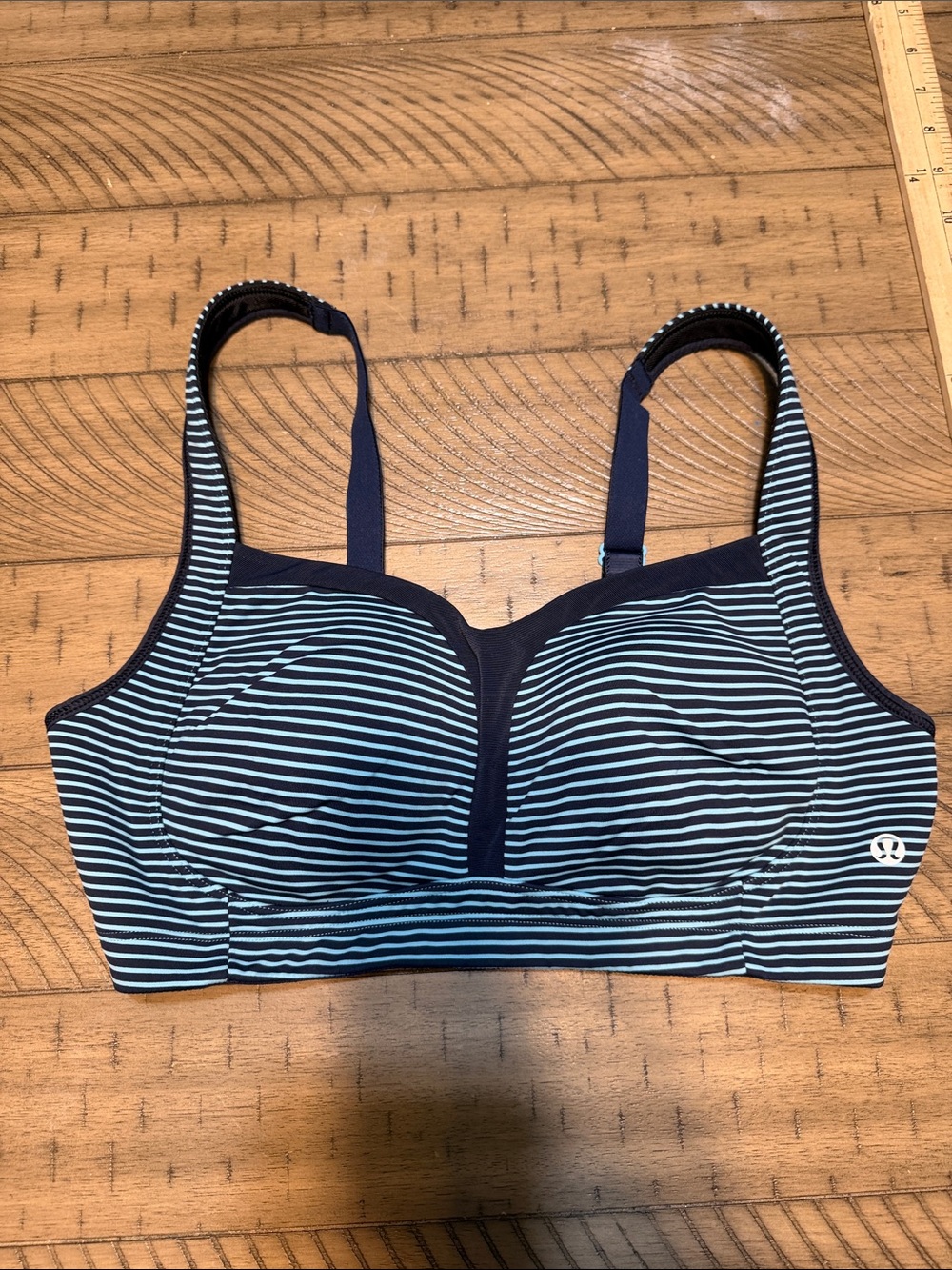lululemon athletica Navy and White Striped Sports Bra